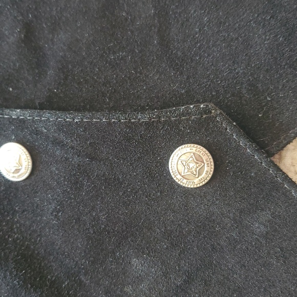 Black Suede Vest with Silver Buttons - Picture 5 of 7